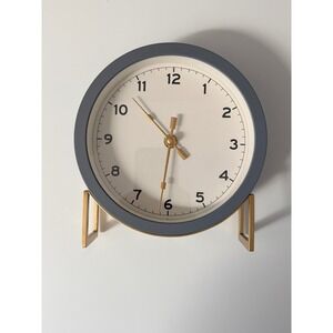 Hearth & Hand with Magnolia Desk Clock Blue Gray Gold Tabletop Accent NEW